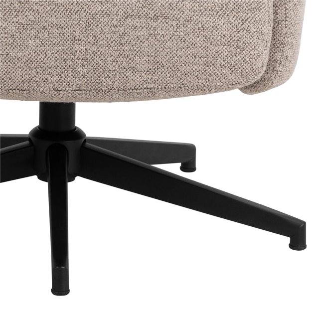 Armchair Alondo with footstool, beige, H112x75x83cm, seat height 47cm