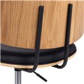 Office chair Aven, black/natural color, H91x48.5x54cm, seat height 46-58cm