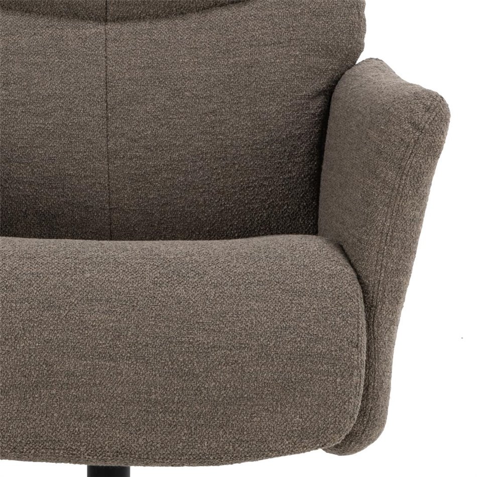 Armchair Alondo with footstool, brown, H112x75x83cm, seat height 47cm