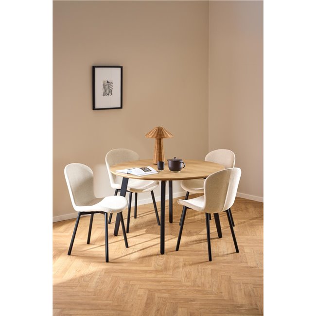 Dining chair Asra, set of 2 pcs, beige, H86x50x58cm, seat height 47cm