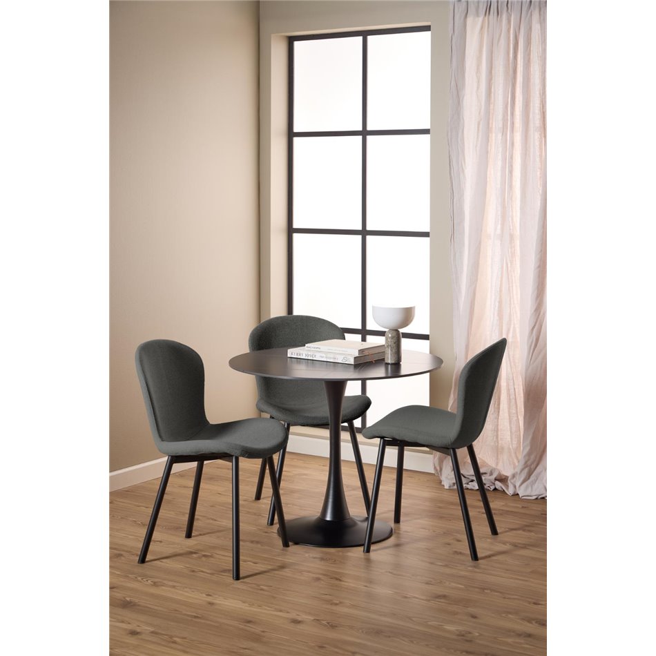 Dining chair Asra, set of 2 pcs, dark grey, H86x50x58cm, seat height 47cm