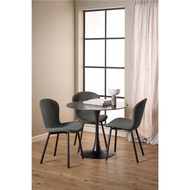 Dining chair Asra, set of 2 pcs, dark grey, H86x50x58cm, seat height 47cm