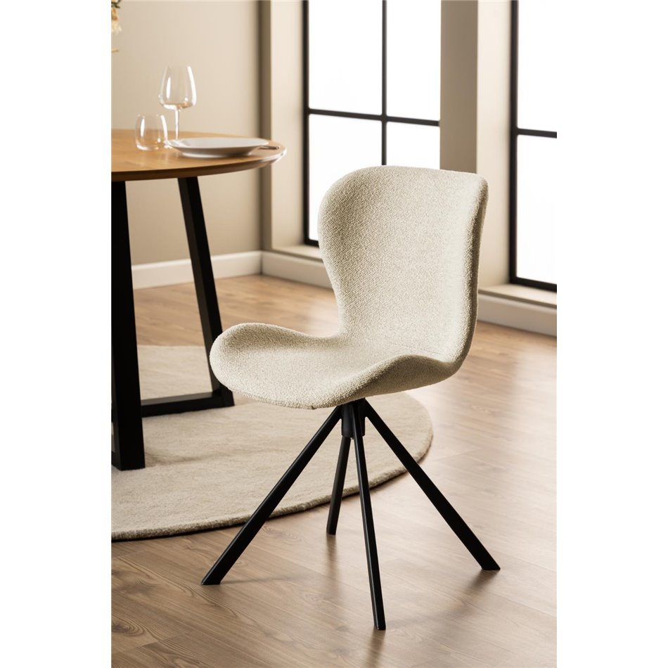 Dining chair Atilde, swiveling, set of 2 pcs, beige, H81x46.5x53cm, seat height 46.5cm