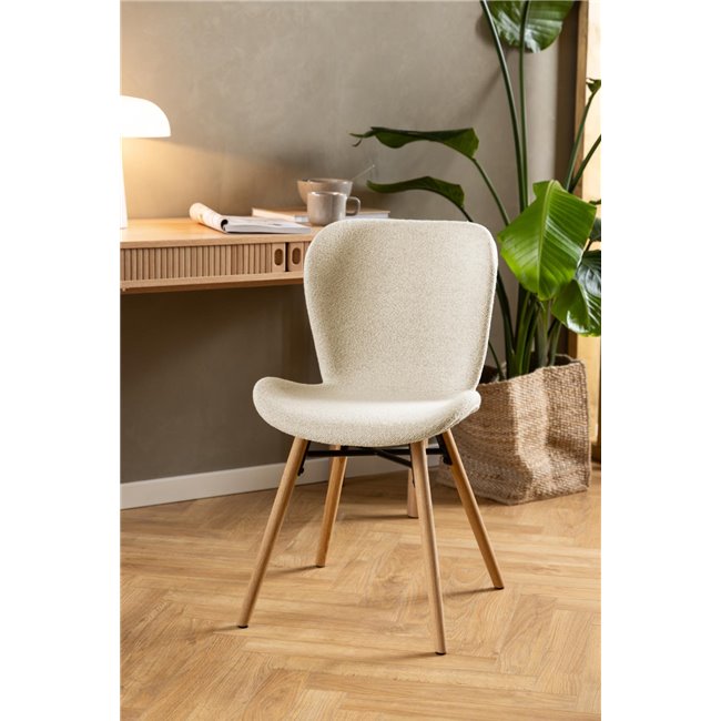 Dining chair Atilde, set of 2 pcs, beige, H82.5x47x53cm, seat height 46.5cm