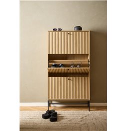 Shoe rack Albany, natural color, H140x72x25cm