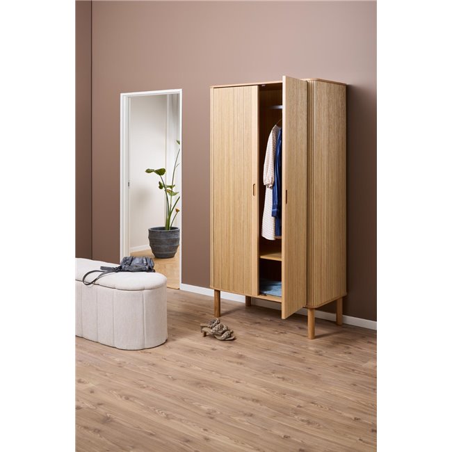 Wardrobe Angley, natural color, H200x100x55cm 