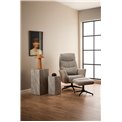 Armchair Alondo with footstool, beige, H112x75x83cm, seat height 47cm