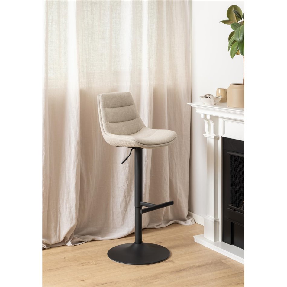 Bar chair Aisa, set of 2 pcs, beige, H95x47x52.5cm, seat height 65-86cm