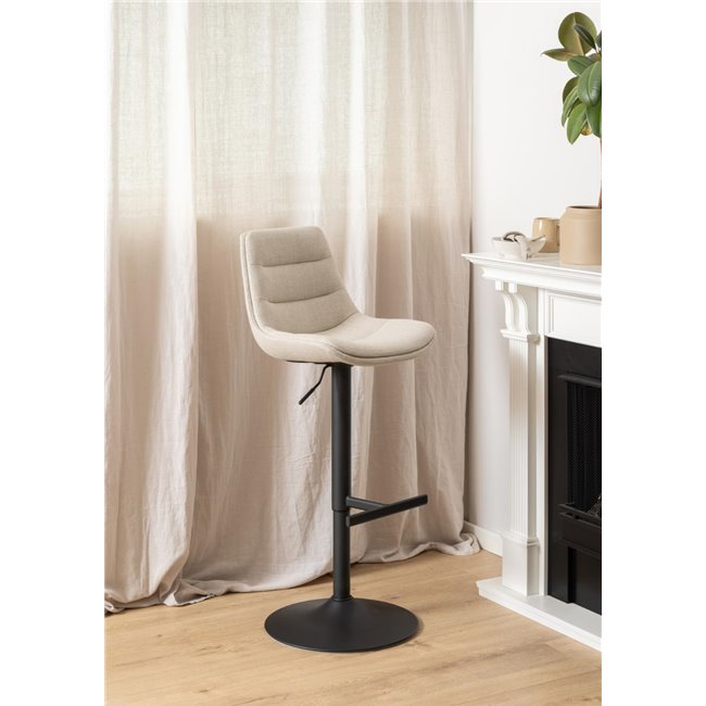 Bar chair Aisa, set of 2 pcs, beige, H95x47x52.5cm, seat height 65-86cm
