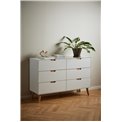 Chest of drawers Alovell, white, H90x135x40cm 