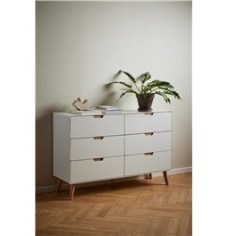 Chest of drawers Alovell, white, H90x135x40cm