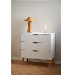 Chest of drawers Alovell, white, H80x80x40cm