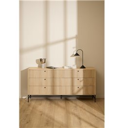 Chest of drawers Albany, natural color, H80x158x40cm