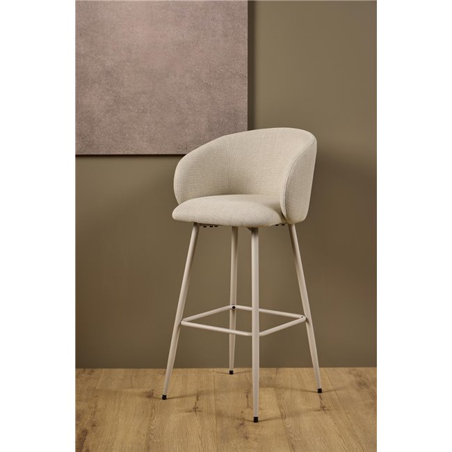 Bar chair Aleanor, set of 2 pcs, beige, H105x54x52cm, seat height 78-78cm