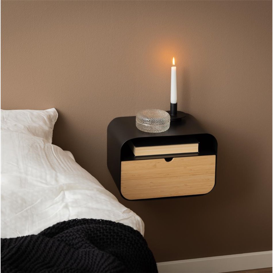 Bedside table Acliet, black, H23x35x25cm 
