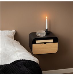 Bedside table Acliet, black, H23x35x25cm