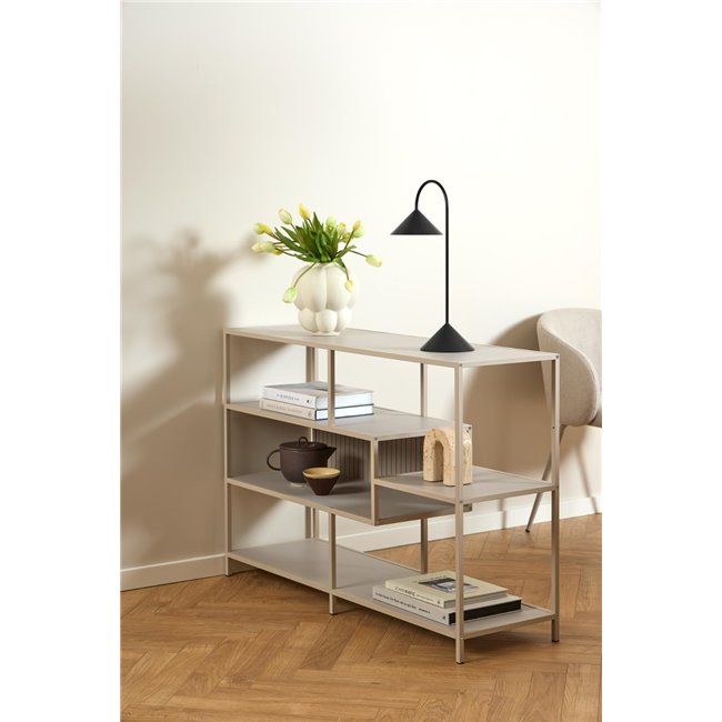 Bookcase Seaford, light grey/beige, H78x114x35cm 