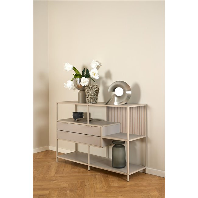 Bookcase Seaford, light grey/beige, H78x114x35cm 