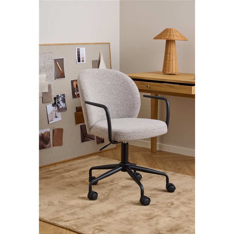 Office chair Atricia, beige, H93.5x59x50cm, seat height 45-55cm