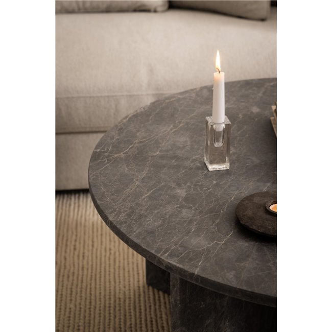 Coffee table Avega, grey marble, H42xD90cm 