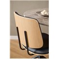 Dining chair Aven, set of 2 pcs, black/natural color, H81x48.5x53cm, seat height 49.5cm