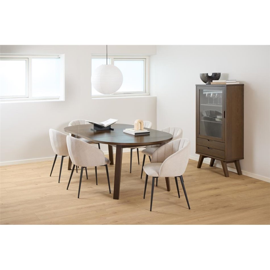 Display cabinet Alina, brown, H145x72x36cm 