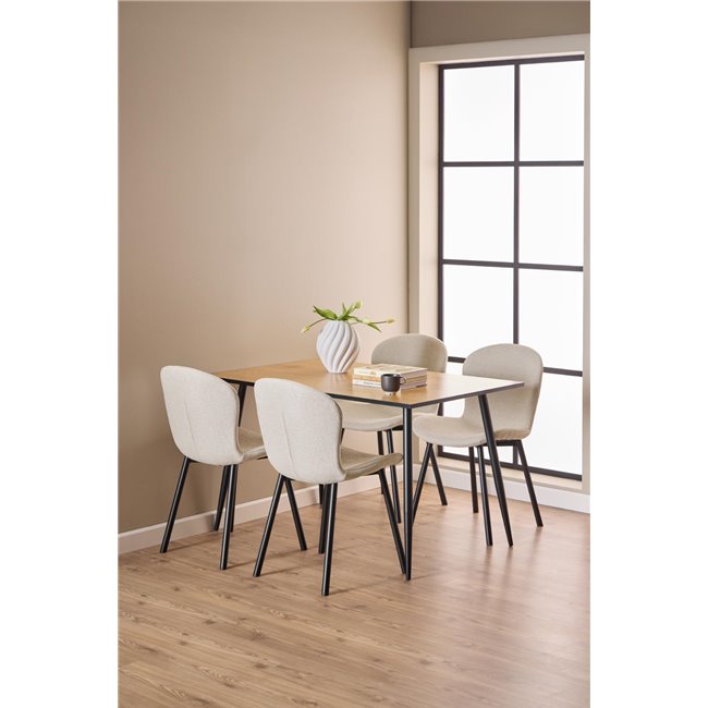 Dining chair Asra, set of 2 pcs, beige, H86x50x58cm, seat height 47cm