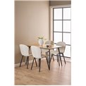Dining chair Asra, set of 2 pcs, beige, H86x50x58cm, seat height 47cm