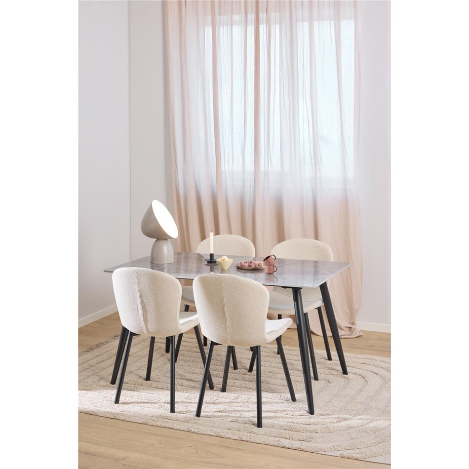 Dining chair Asra, set of 2 pcs, beige, H86x50x58cm, seat height 47cm