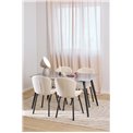 Dining chair Asra, set of 2 pcs, beige, H86x50x58cm, seat height 47cm