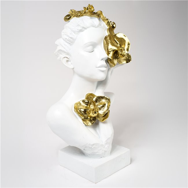 Декоративная фигурка Otilia, белый/золотой цвет, H31x18.5x16.5cm