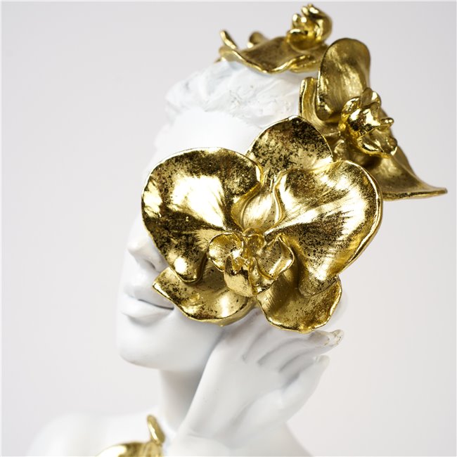 Декоративная фигурка Otilia, белый/золотой цвет, H31x18.5x16.5cm