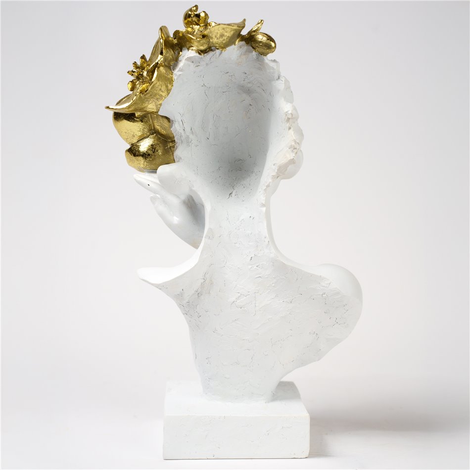 Декоративная фигурка Otilia, белый/золотой цвет, H31x18.5x16.5cm