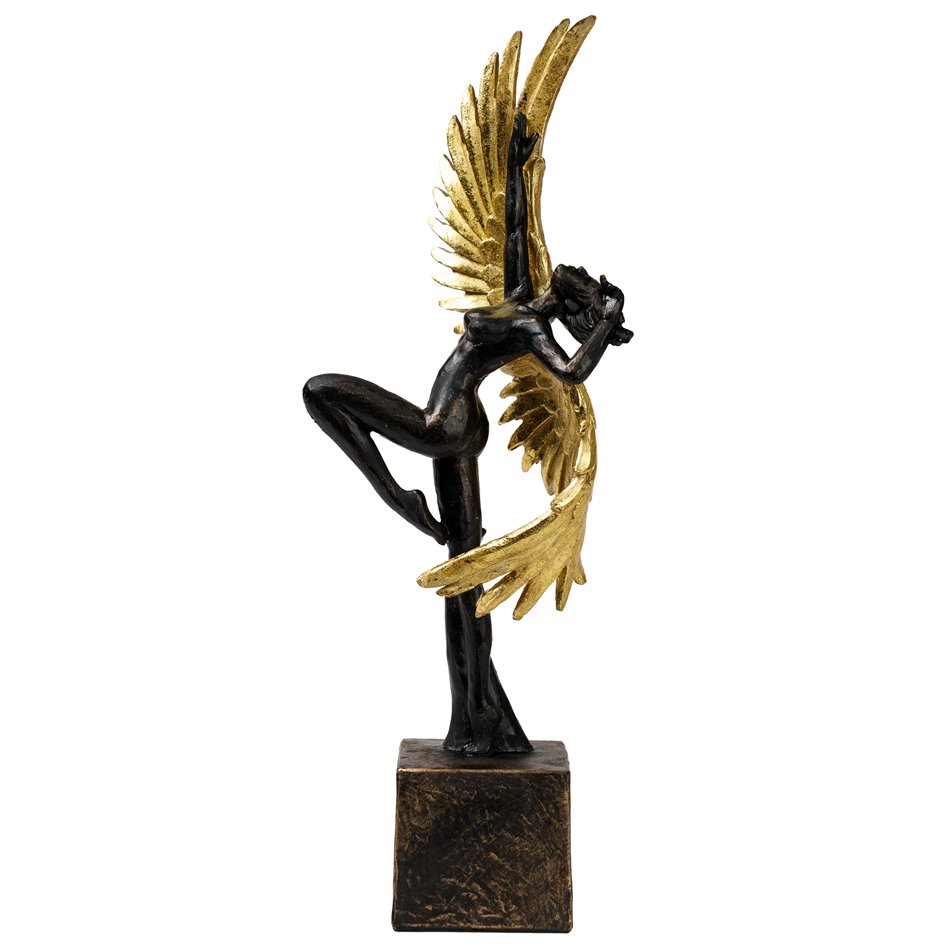 Deco figurine Ikar BG, dark bronze/gold color, H37x13.5x7.5cm