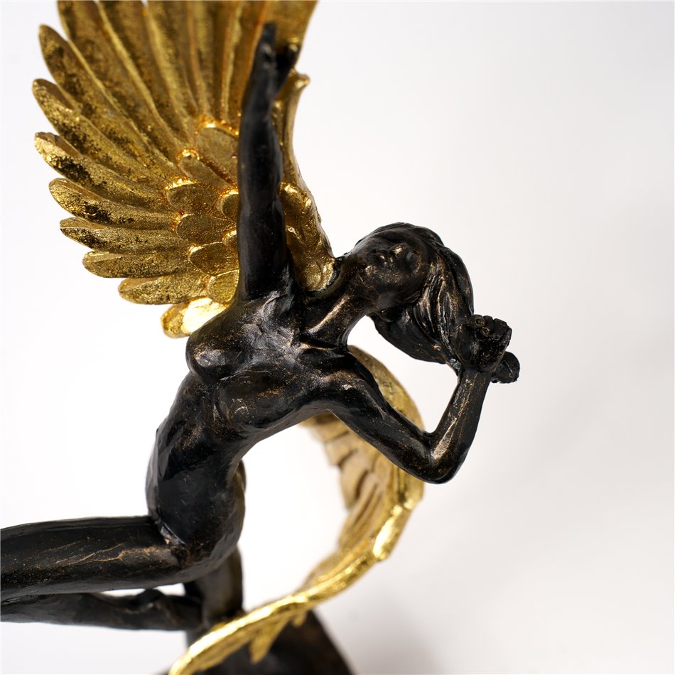 Deco figurine Ikar BG, dark bronze/gold color, H37x13.5x7.5cm