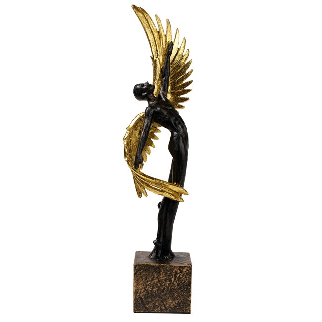 Deco figurine Ikar BS, dark bronze/gold color, H39x9x6.5cm