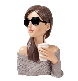 Deco figurine Mery with tee, H27.5x17.4x13.3cm