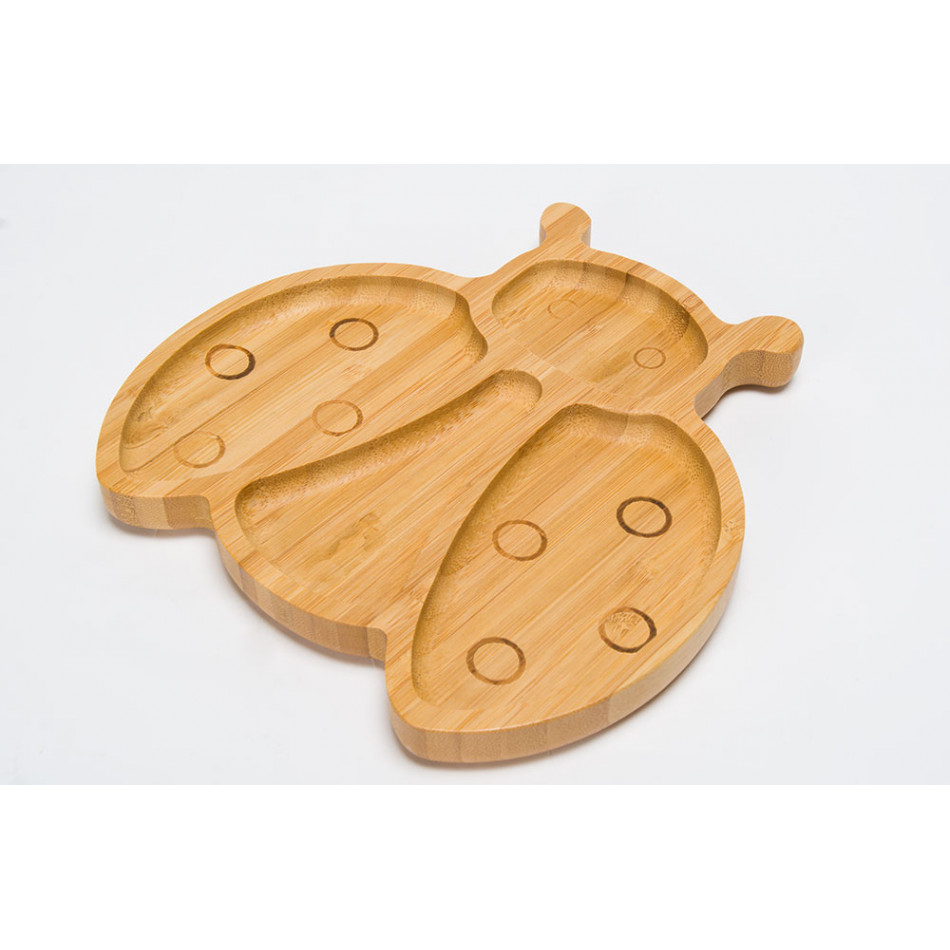 Bamboo serving plate Beetle, 20x19.5x1.9cm