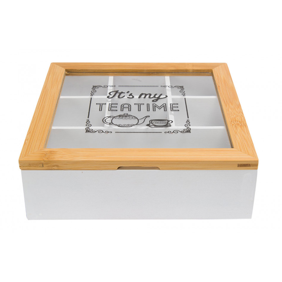 Tea box Its my teatime, bamboo, 20.5x20.5x6.5cm