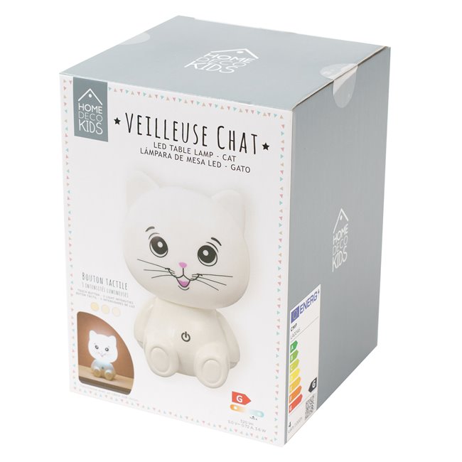 Night light Cat with USB, H17x11.5x11cm, 3.6W, 7400K, 320lm