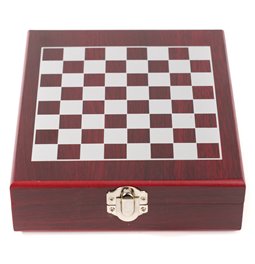 Набор винных аксессуаров из 4 шт., с шахматной доской и фигурами, H4.5x16.7x14.7cm