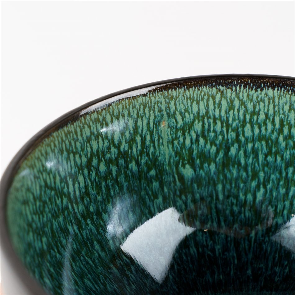 Bowl Elia, black/turquoise, ceramic, D13.8cm, H7.4cm