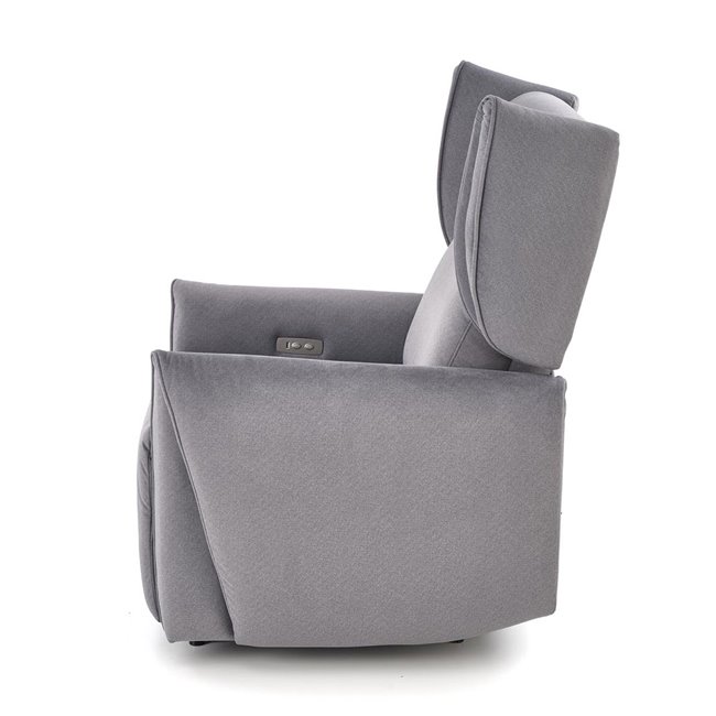 Electric recliner Helato, grey, polyester/metal/wood, H109-95x83x91-161cm, seat height 48-53cm
