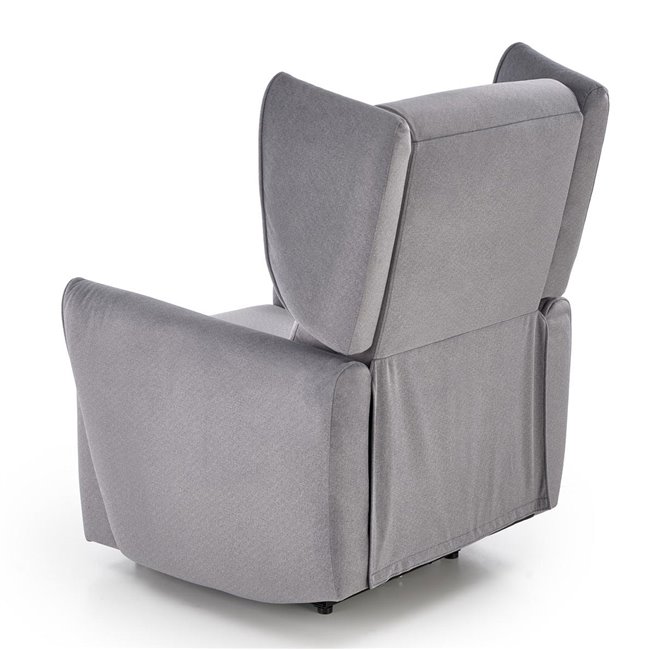 Electric recliner Helato, grey, polyester/metal/wood, H109-95x83x91-161cm, seat height 48-53cm