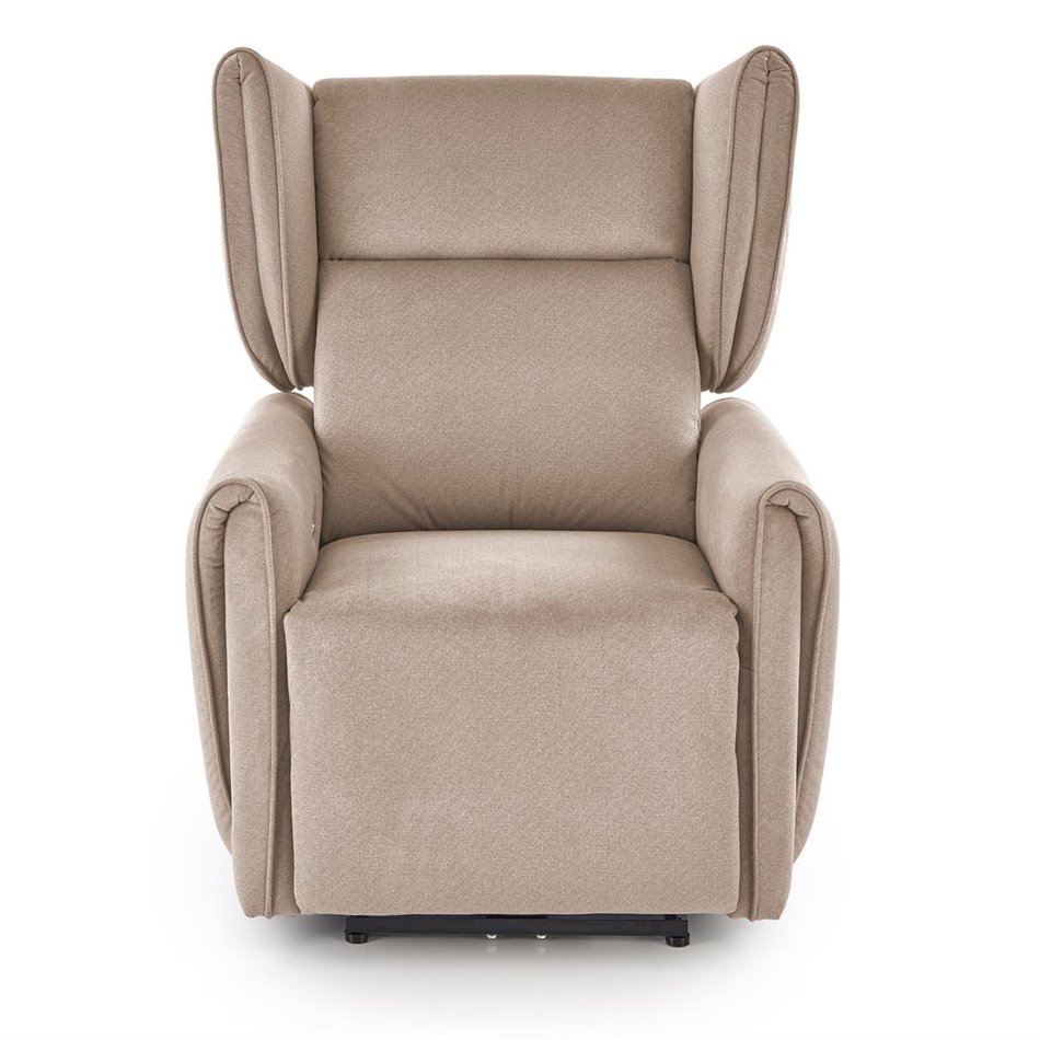 Electric recliner Helato, beige, polyester/metal/wood, H109-95x83x91-161cm, seat height 48-53cm