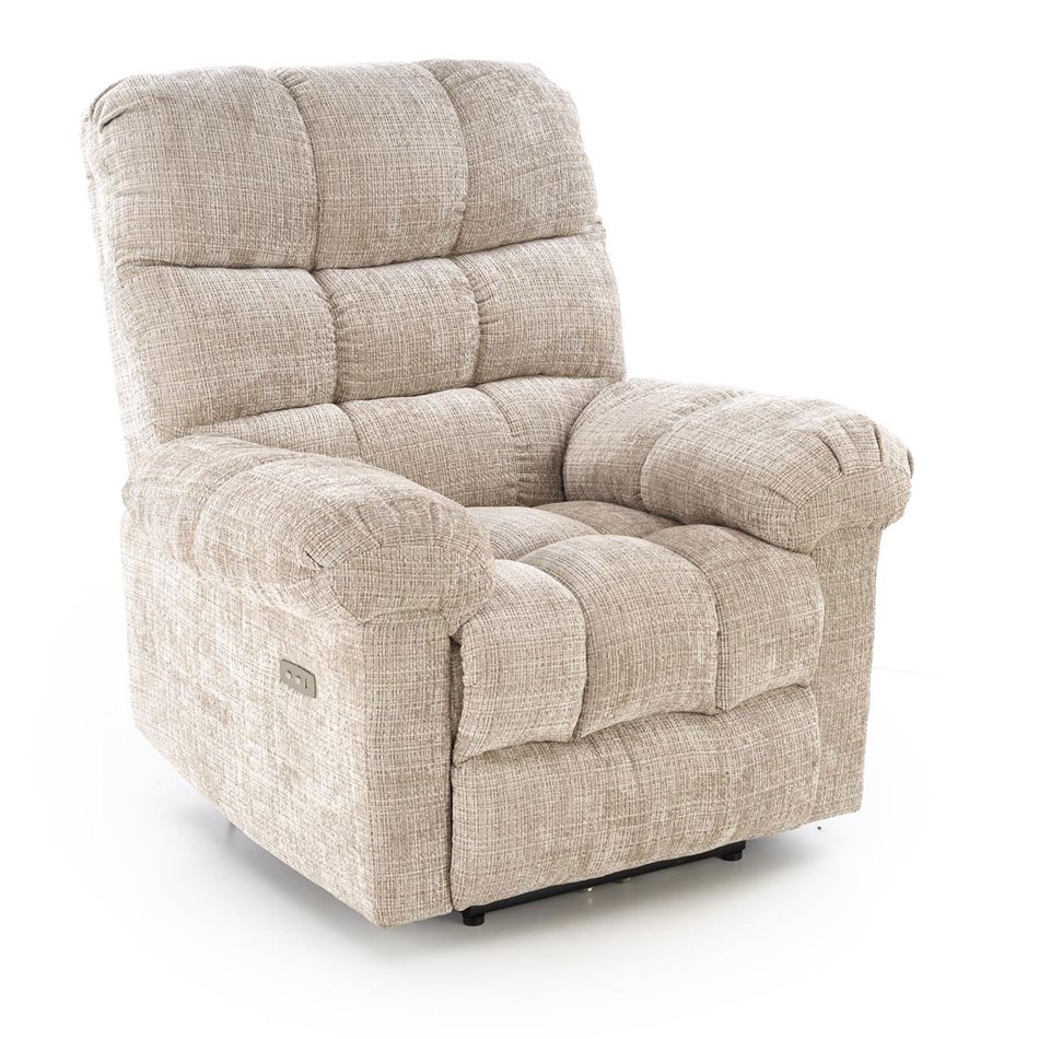 Electric recliner Hamore, beige, polyester/metal/wood, H86-100x105x100-168cm, seat height 50-55cm