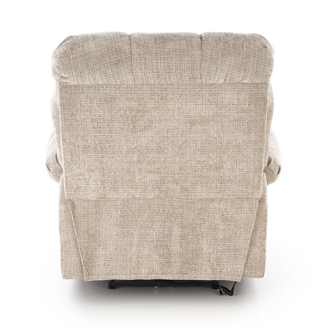 Electric recliner Hamore, beige, polyester/metal/wood, H86-100x105x100-168cm, seat height 50-55cm