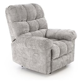 Electric recliner Hamore, grey, polyester/metal/wood, H86-100x105x100-168cm, seat height 50-55cm