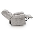 Electric recliner Hamore, grey, polyester/metal/wood, H86-100x105x100-168cm, seat height 50-55cm