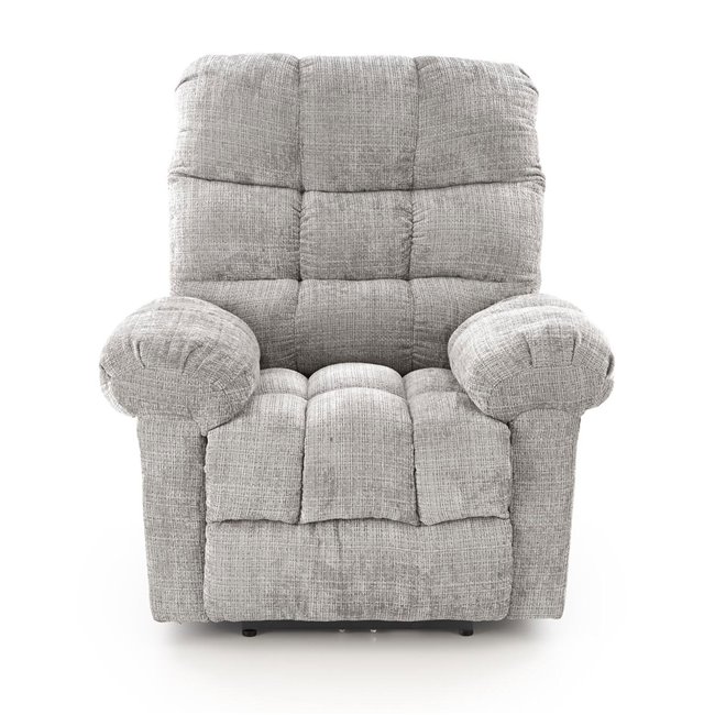 Electric recliner Hamore, grey, polyester/metal/wood, H86-100x105x100-168cm, seat height 50-55cm
